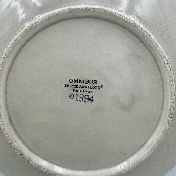 Fitz and Floyd Omnibus Baroque Holiday Plate Christmas 1994 Vintage 12" Red Bows - Picture 5 of 8